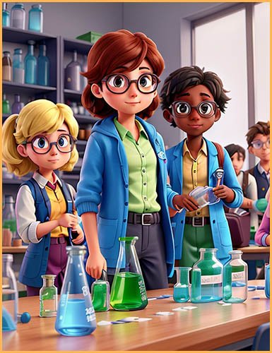 Students carrying out a chemistry experiment in the lab